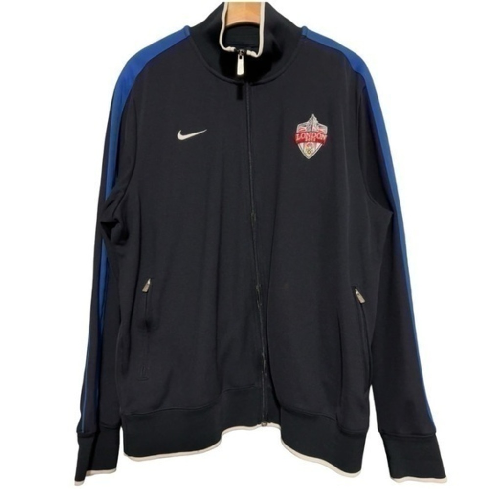 Nike RARE Men’s Size XXL Black Blue white  2012 London Olympic USA Track Jacket